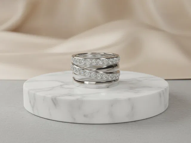 PLATINUM AND DIAMOND RIGHT HAND RING